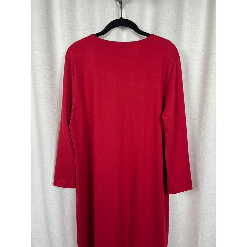 J.McLaughlin Red Ofelia Catalina Cloth Shift Midi Dress Sz.XL - Picture 8 of 12